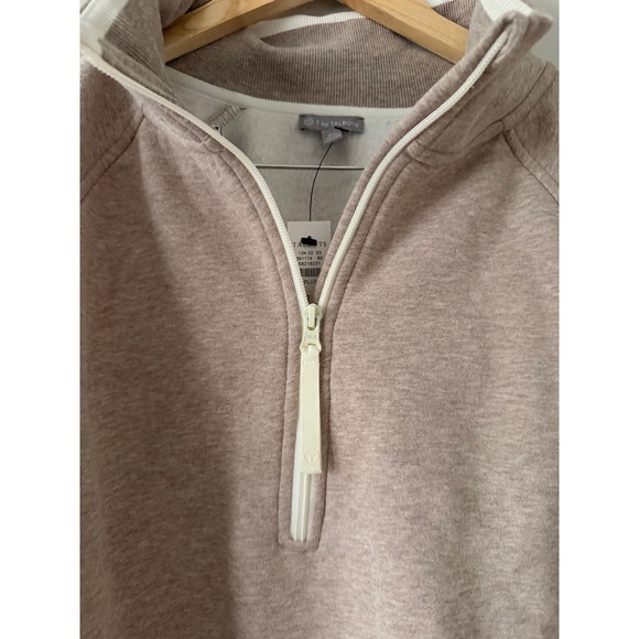 T by Talbots Plus Size 2X Taupe Quarter Zip Pullover Sweatshirt - Picture 3 of 6